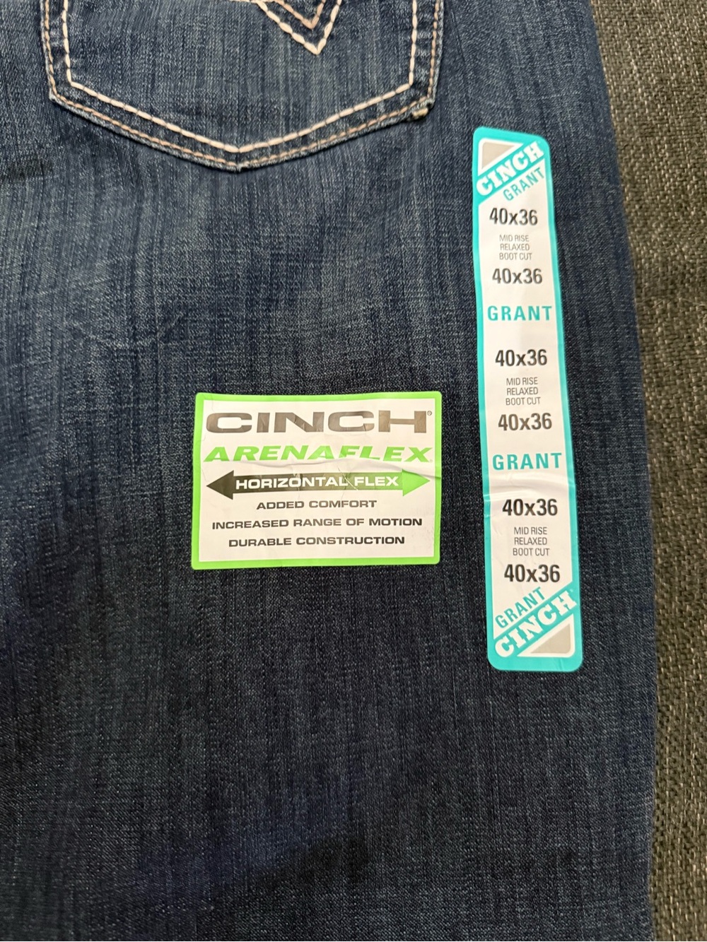 Men’s cinch jeans new with tags size 40 by 36 dark denim excellent western style - Picture 10 of 10